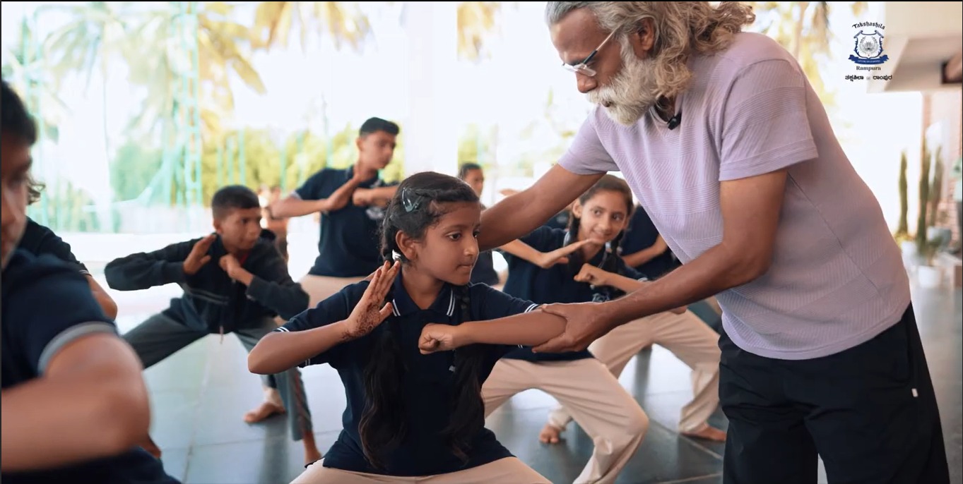 Teacher with students